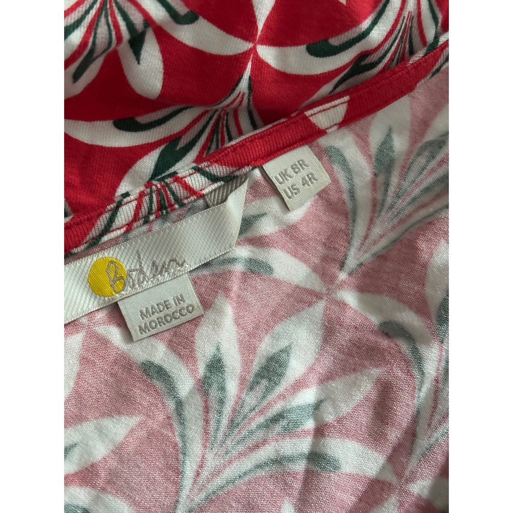 Boden Sleeveless Wrap Front Dress – Size 4 – Watermelon Red Floral Print - Picture 2 of 10
